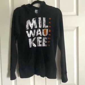 Milwaukee Brewfest zip-up hoodie, waffle-weave